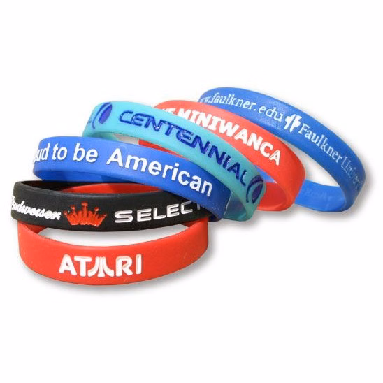 Wristbands Debossed with any Color Fill 8" x 1/2"