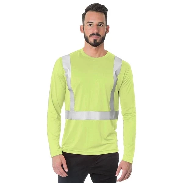 Hi-Visibility Long Sleeve Performance Poly Crew Tee - Solid 1