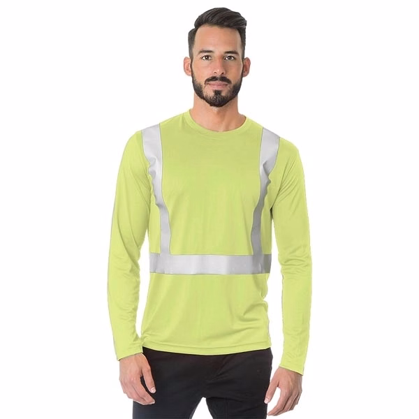 Hi-Visibility Long Sleeve Performance Poly Crew Tee - Solid