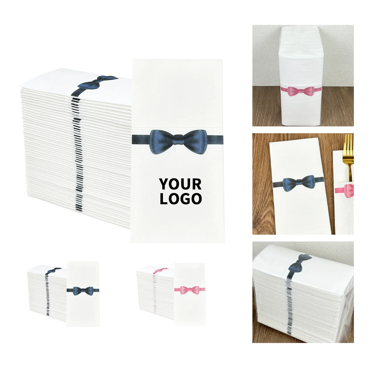 Dust Free Dinner Napkin With Utensil Wrap Panel 1