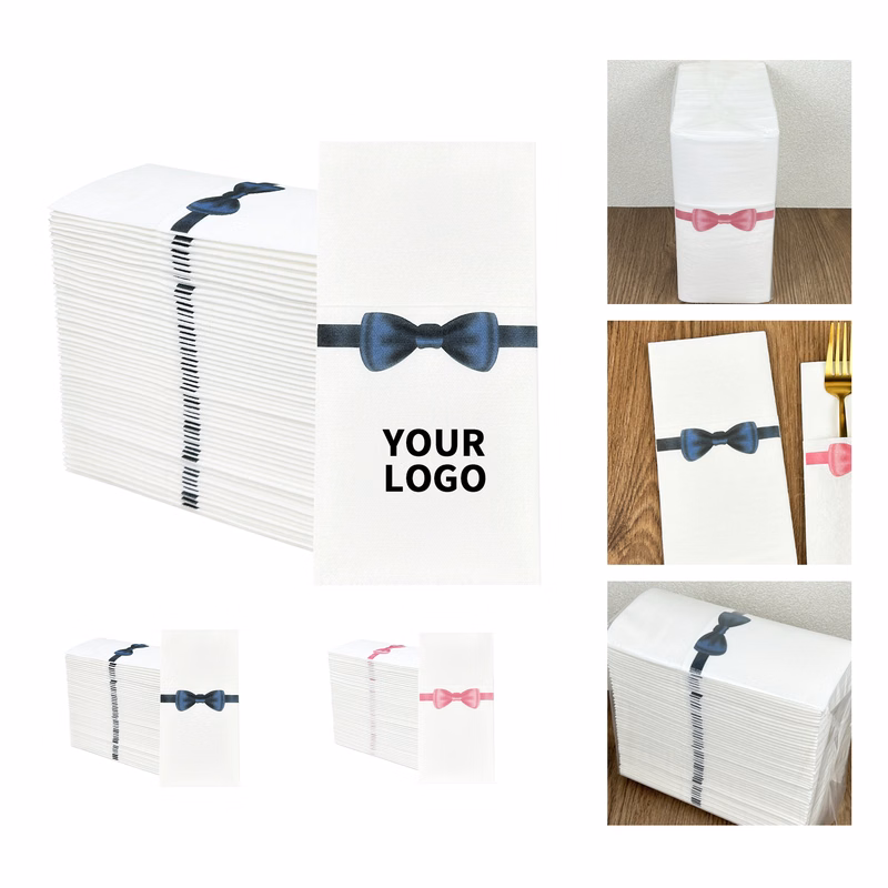 Dust Free Dinner Napkin With Utensil Wrap Panel