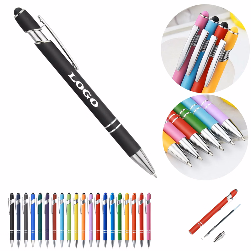 Soft Touch Click Metal Ballpoint Pen MOQ100pcs