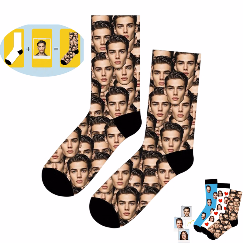 3D Digital Printed Custom Pattern Mid-Calf Sports Socks