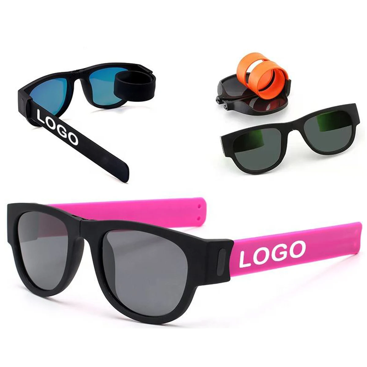 Silicone Foldable Slap Wristband Sunglasses 1