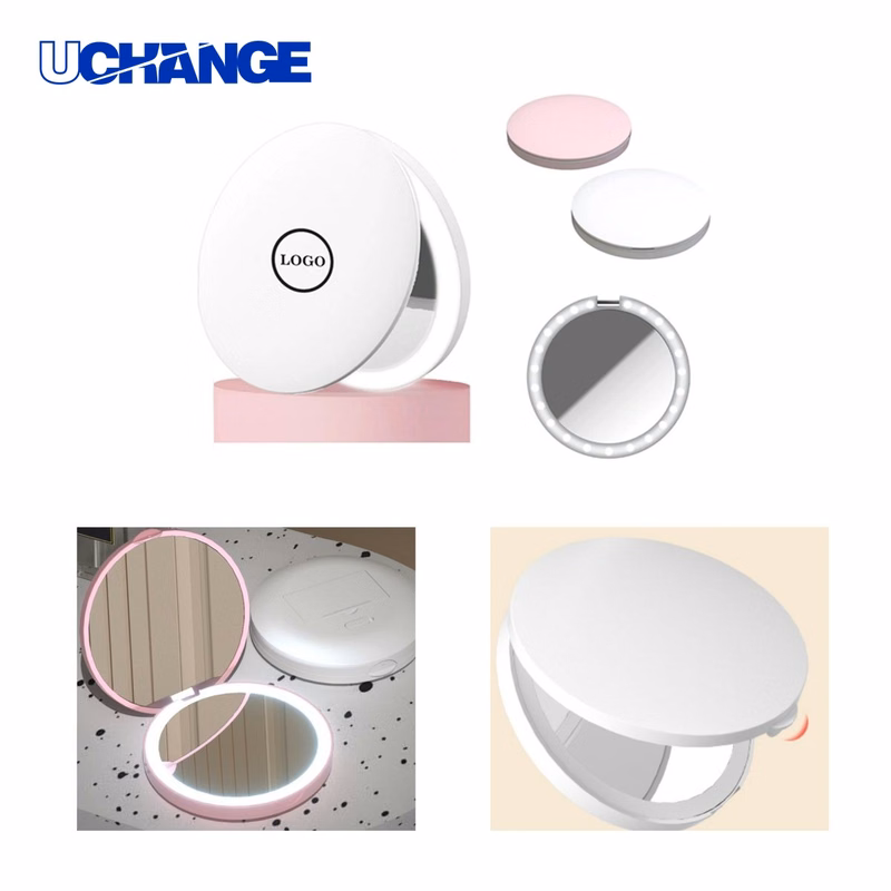 Versatile LED Rechargeable Travel Compact Makeup Mirror