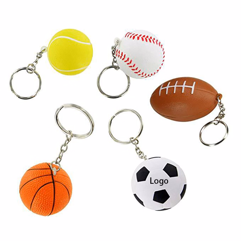 2 in 1 Custom Sports Key Ring and Stress Ball