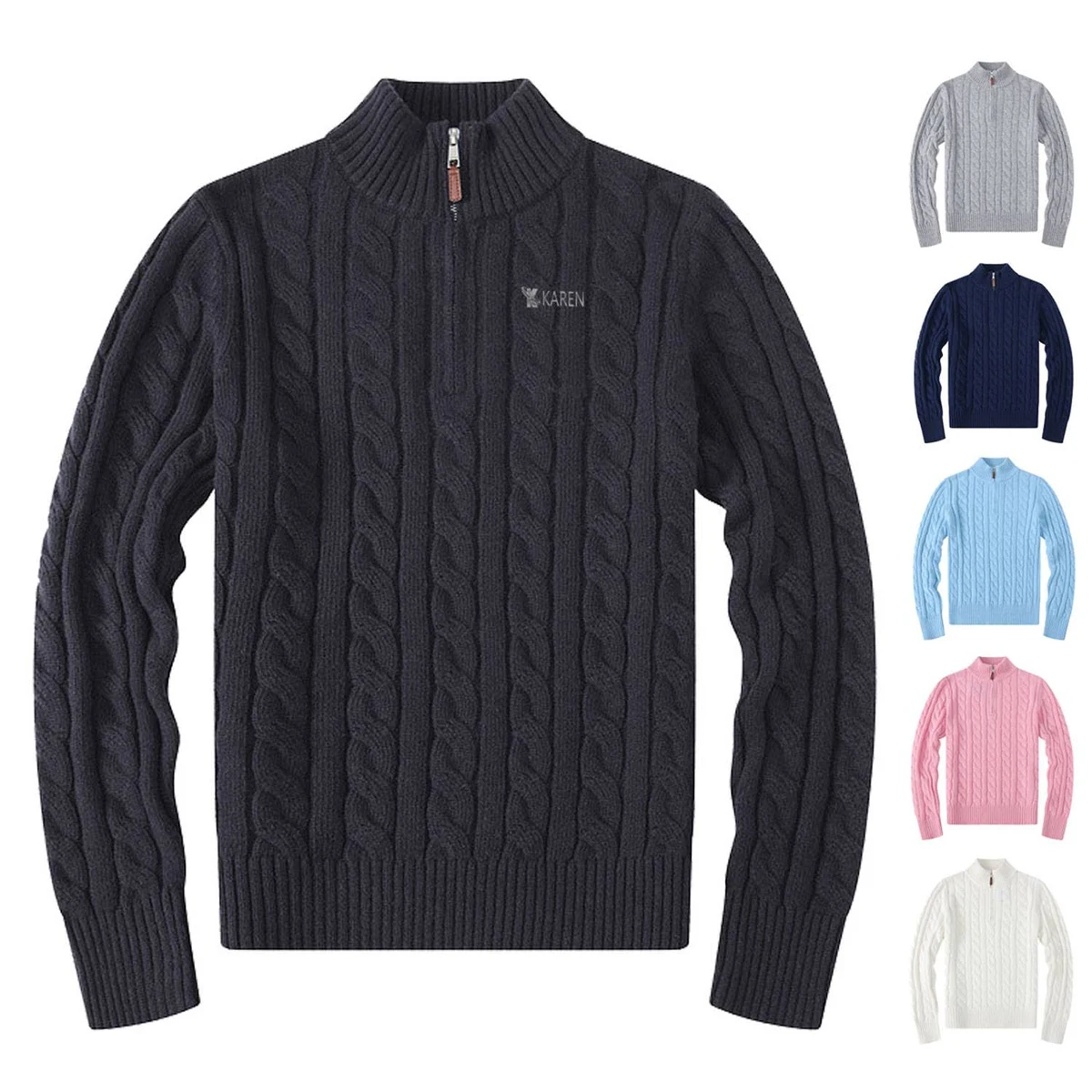 Cozy Winter Warm Long Sleeve Wool Sweater, custom hoodie or sweatshirt with logo imprint 1