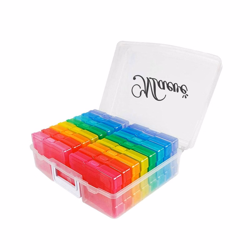 Transparent Storage Box w/ 16 Multi-Color Craft Keeper