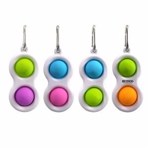 Push It Pop Fidget Sensory Keychain Toy With Carabiner