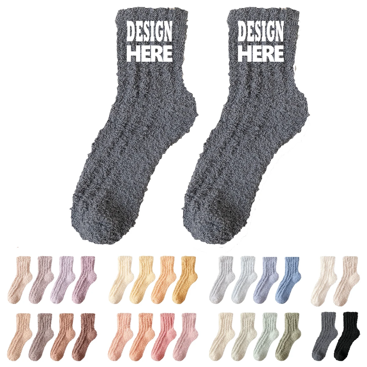 Coral Fleece Winter Lounge Socks 1