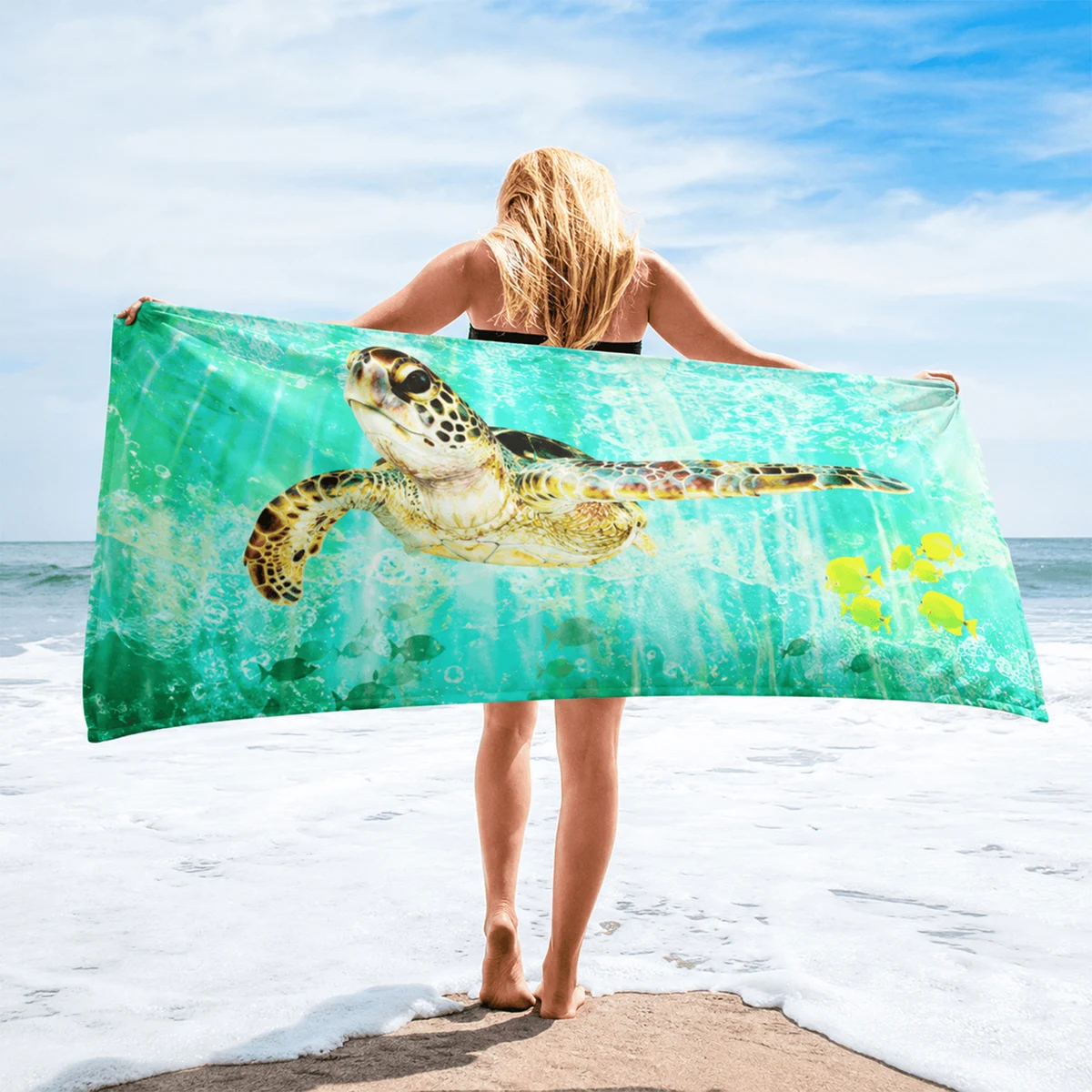 25"x 50" Sublimated Microfiber Terry Beach Towel 1