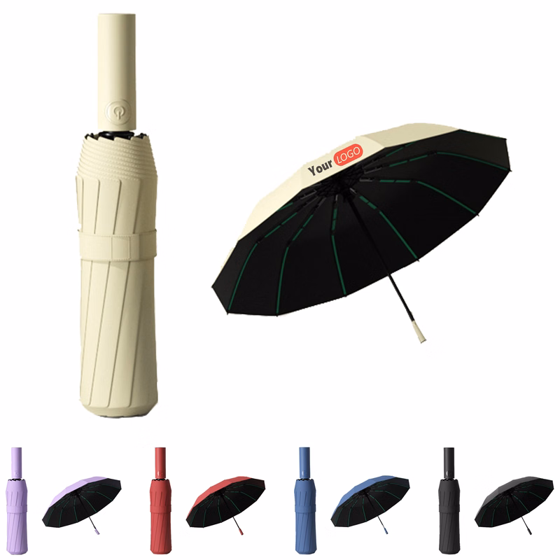 MOQ 5pcs 12-Rib Windproof Umbrella