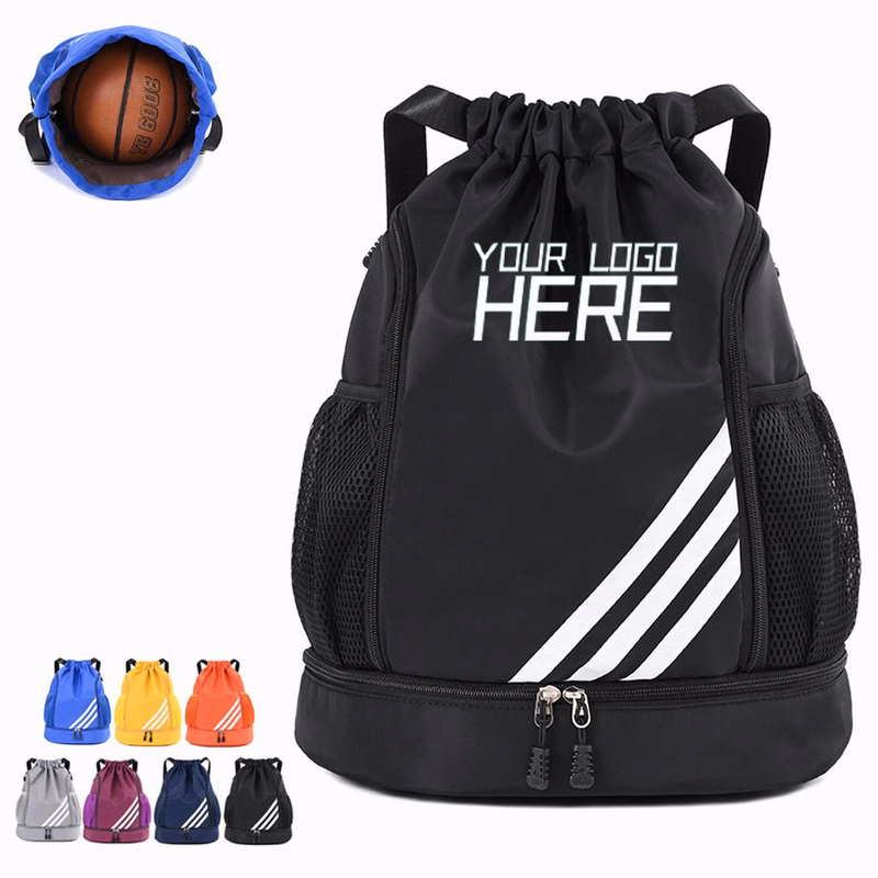 Waterproof Drawstring Backpack With Shoe Compartment