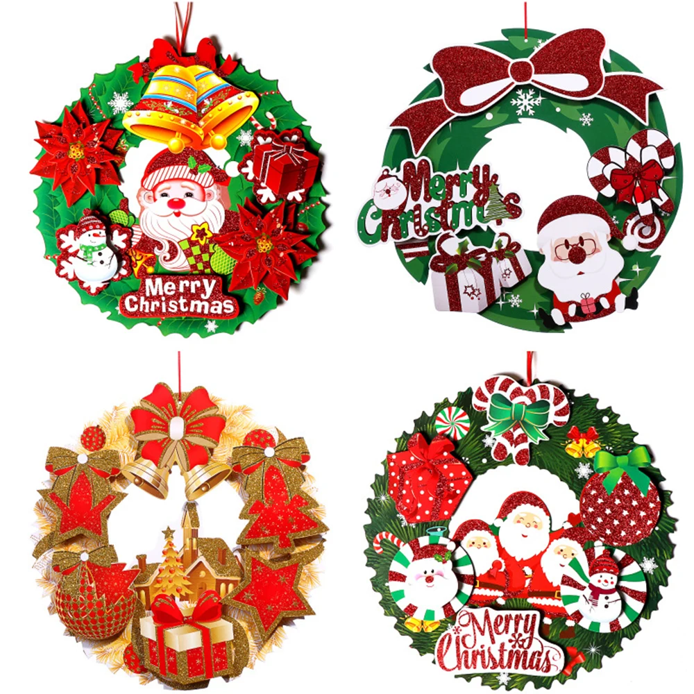 Christmas 40cm Glittering Paper Wreath 1