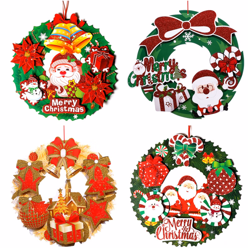 Christmas 40cm Glittering Paper Wreath