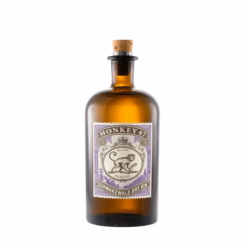 Etched Monkey 47 Gin Liquor Bottle