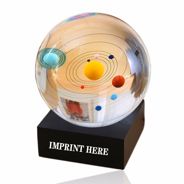 3D Solar System Crystal Ball Paperweight