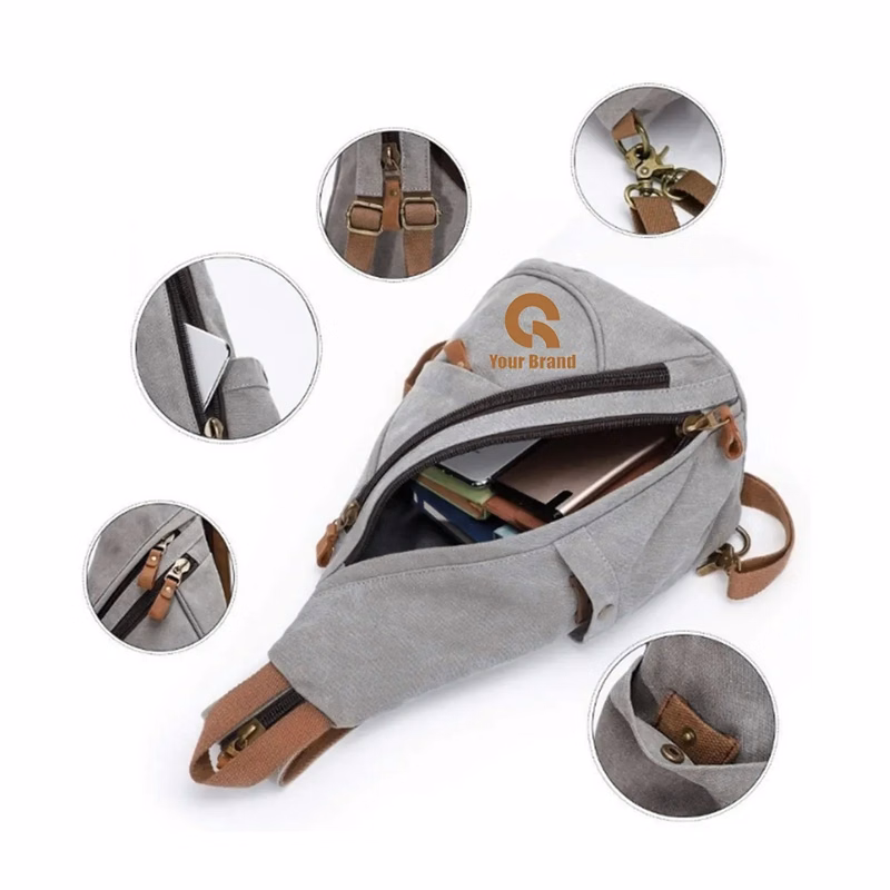 Lightweight Nylon Crossbody Backpack All-Over Printing
