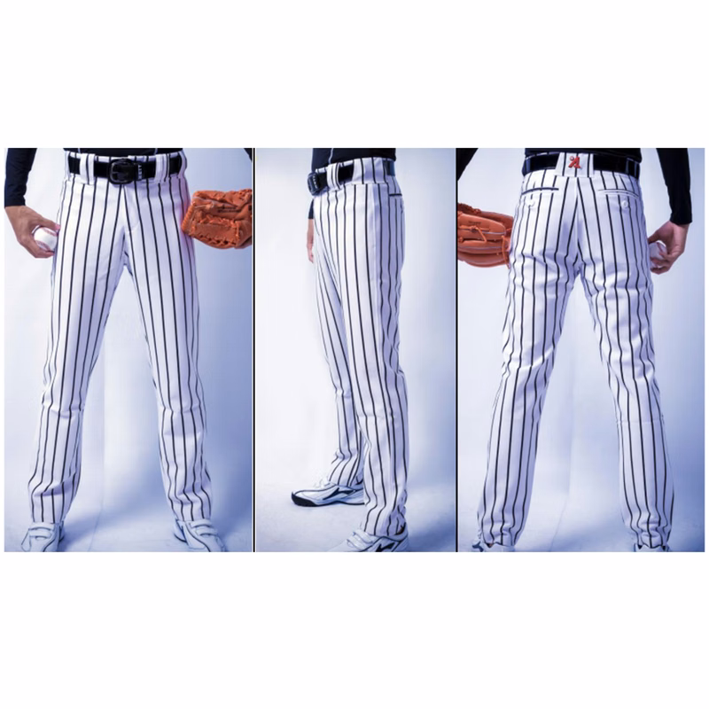 Premium Full Length Striped Baseball Pants w/ Piping - South