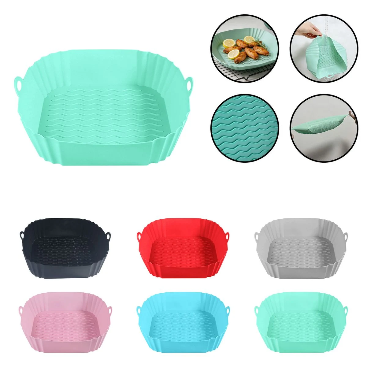 Reusable Silicone Air Fryer Liner 1