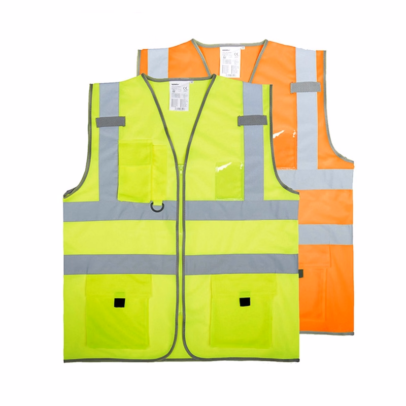 High Visibility Vest with Pockets and Zipper