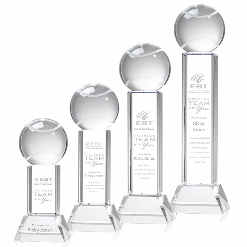 Tennis Ball Award on Stowe Base - Clear
