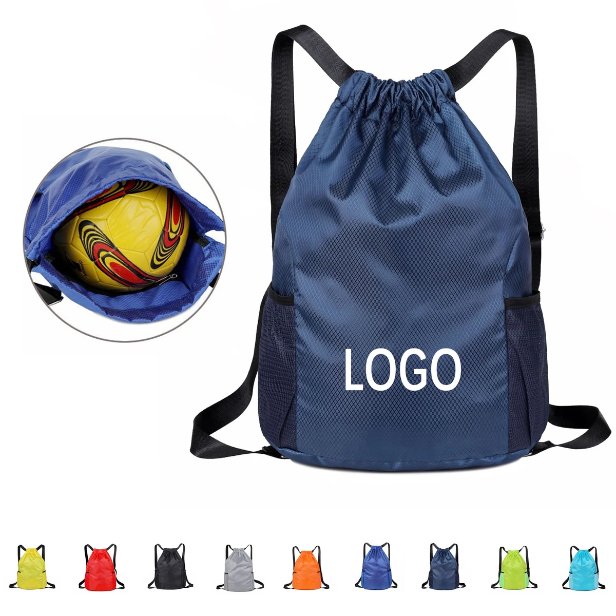MOQ 20 Travel Drawstring Backpack With Side Pockets 1