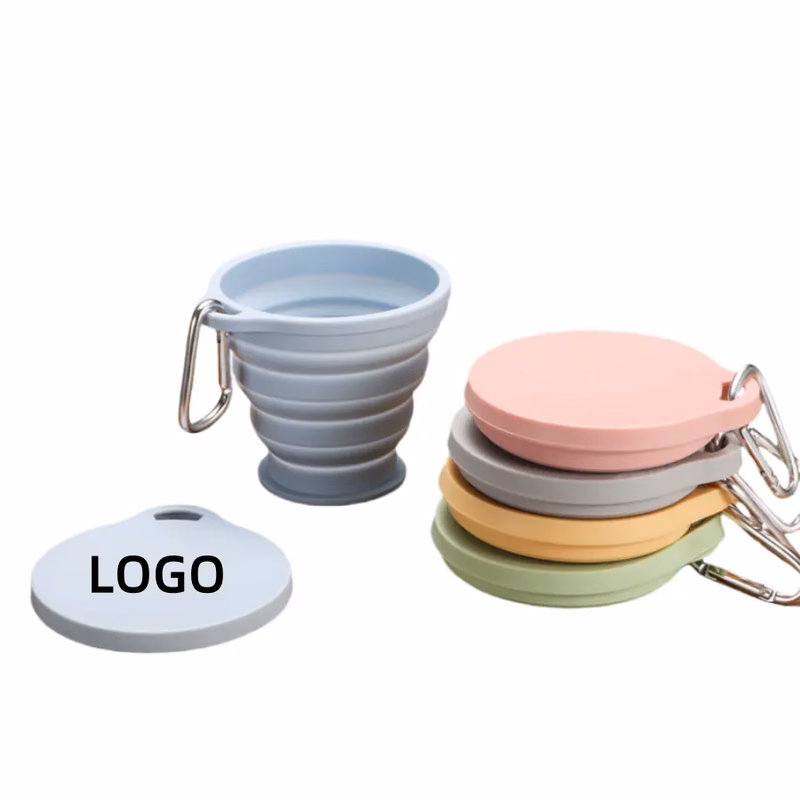6.09oz Foldable Silicone Water Cup with Climbing Buckle