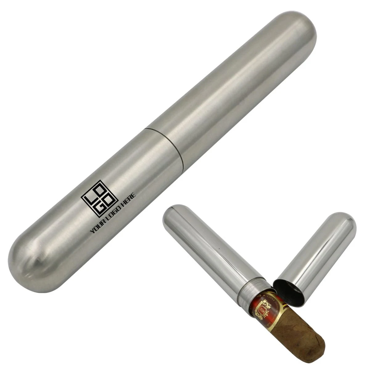 Stainless Steel Travel Cigar Tube Case 1