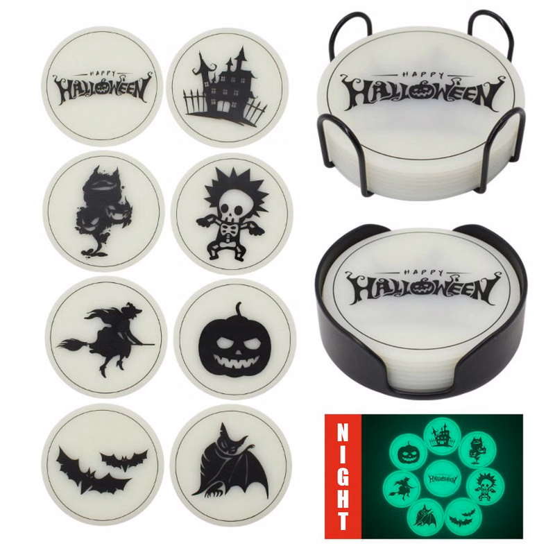 Halloween Luminous Silicone Coaster