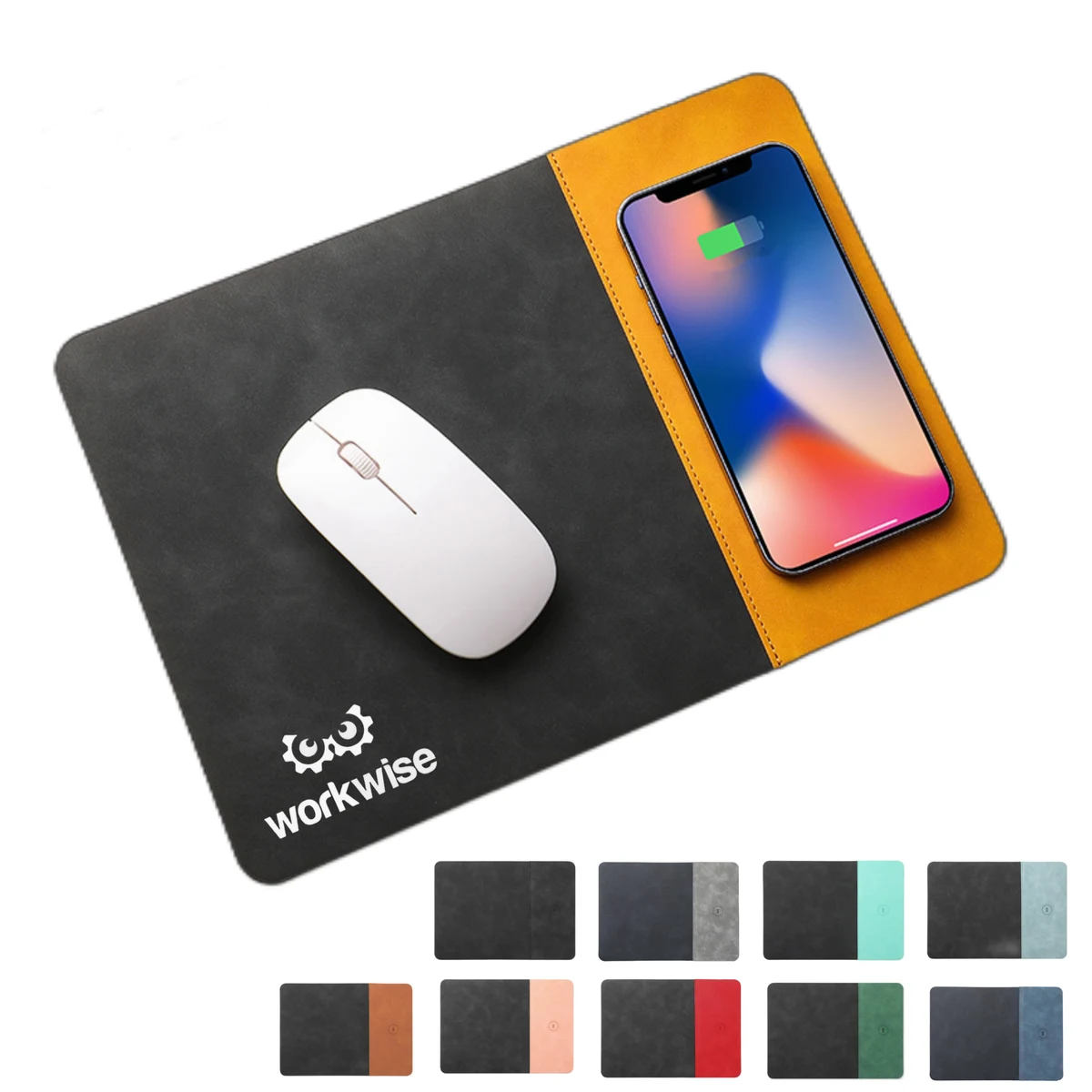 Vegan Leather Wireless Charging Mouse Pad 15W 1