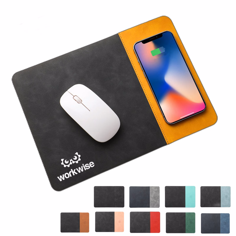 Vegan Leather Wireless Charging Mouse Pad 15W - OCEAN