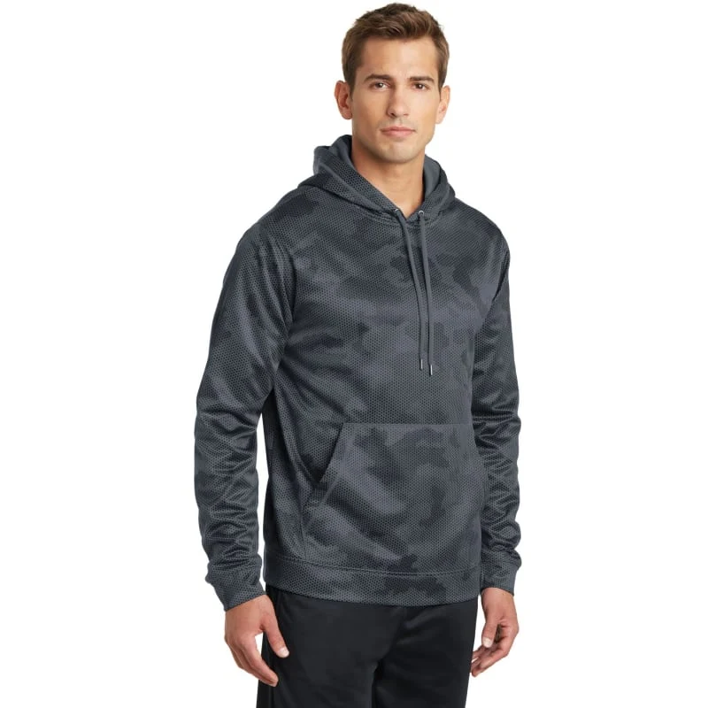 Sport-Tek Sport-Wick CamoHex Fleece Hooded Pullover. 1