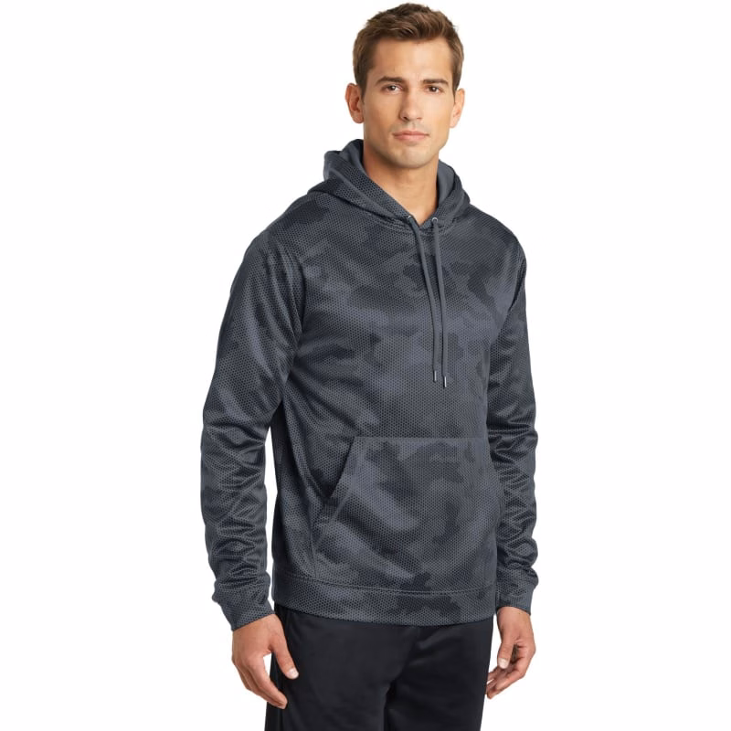 Sport-Tek Sport-Wick CamoHex Fleece Hooded Pullover.