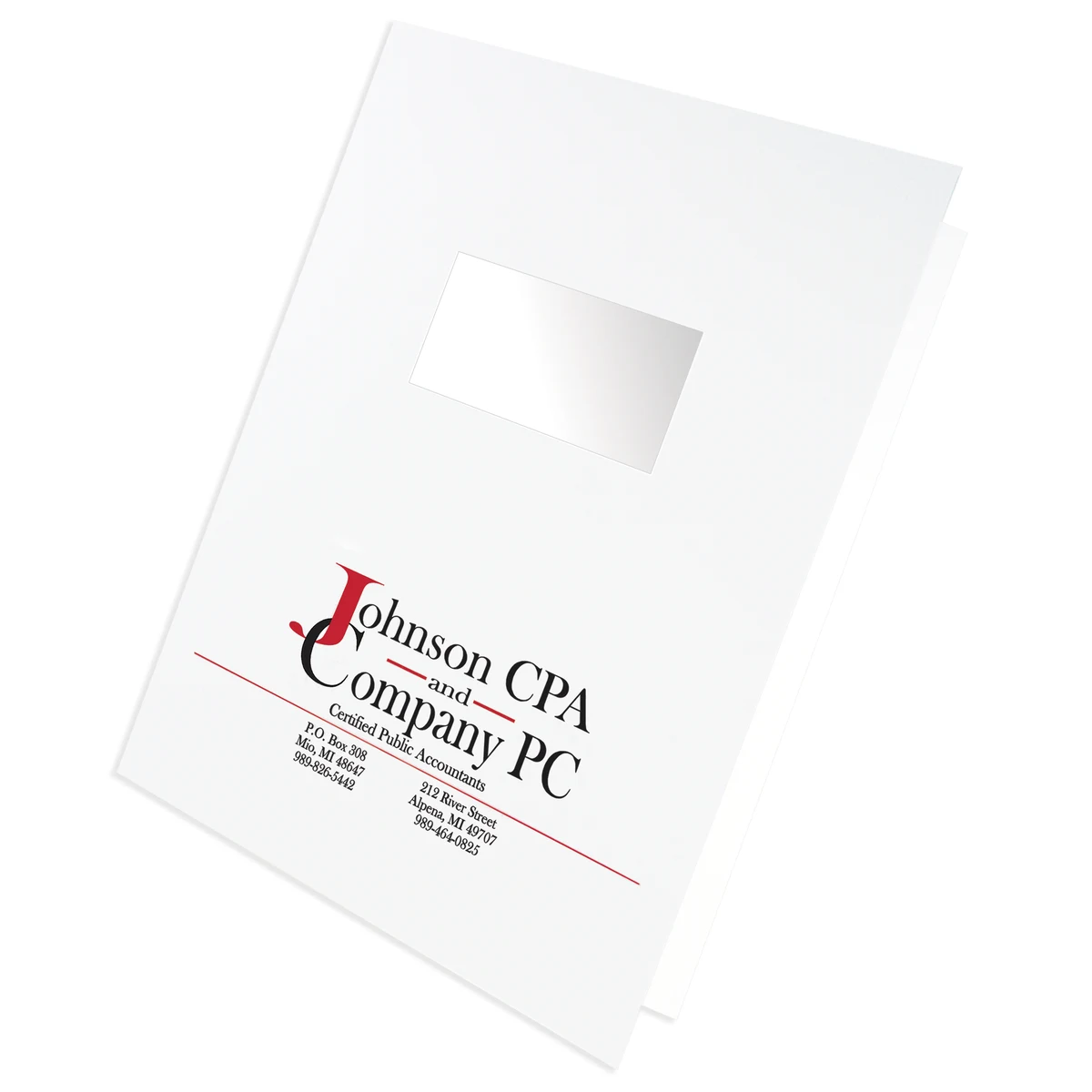 Tax and Report Cover with Window Printed 2 PMS Colors 1