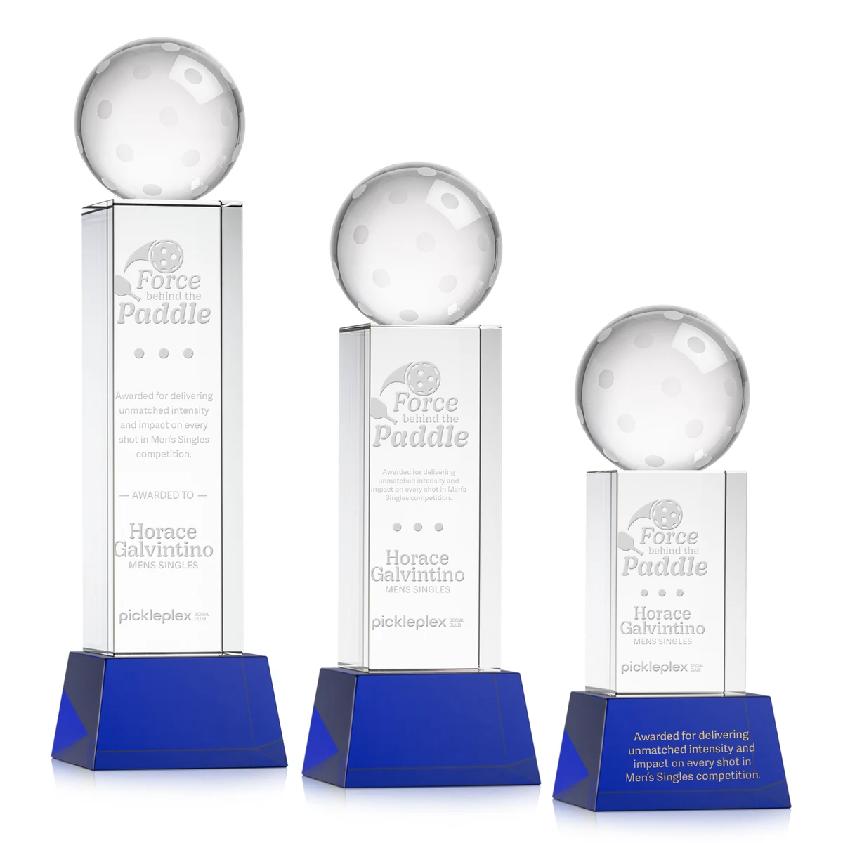 Pickleball Award on Belcroft Base - Blue 1