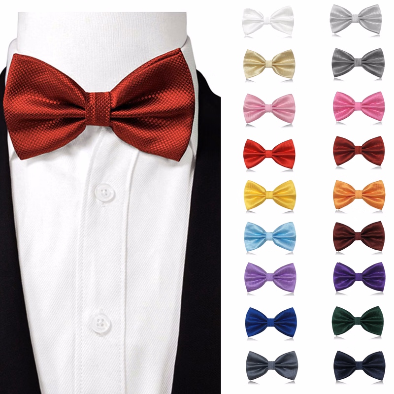 Adjustable Neck Band Pre-tied Bow Ties Formal Bowtie Set