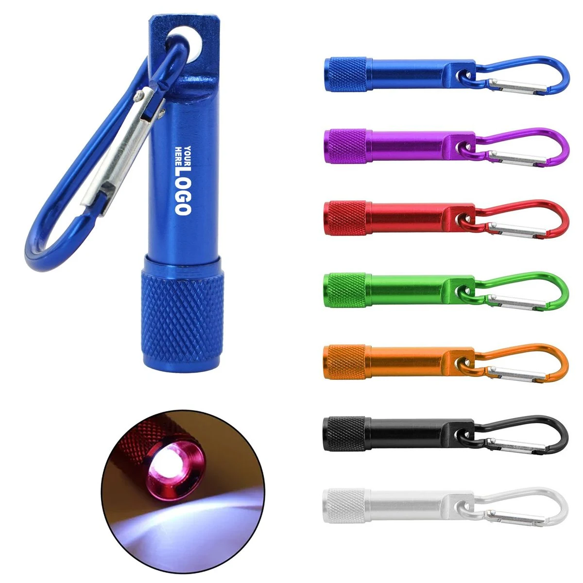 Mini LED Flashlight Keychain With Carabiner 1