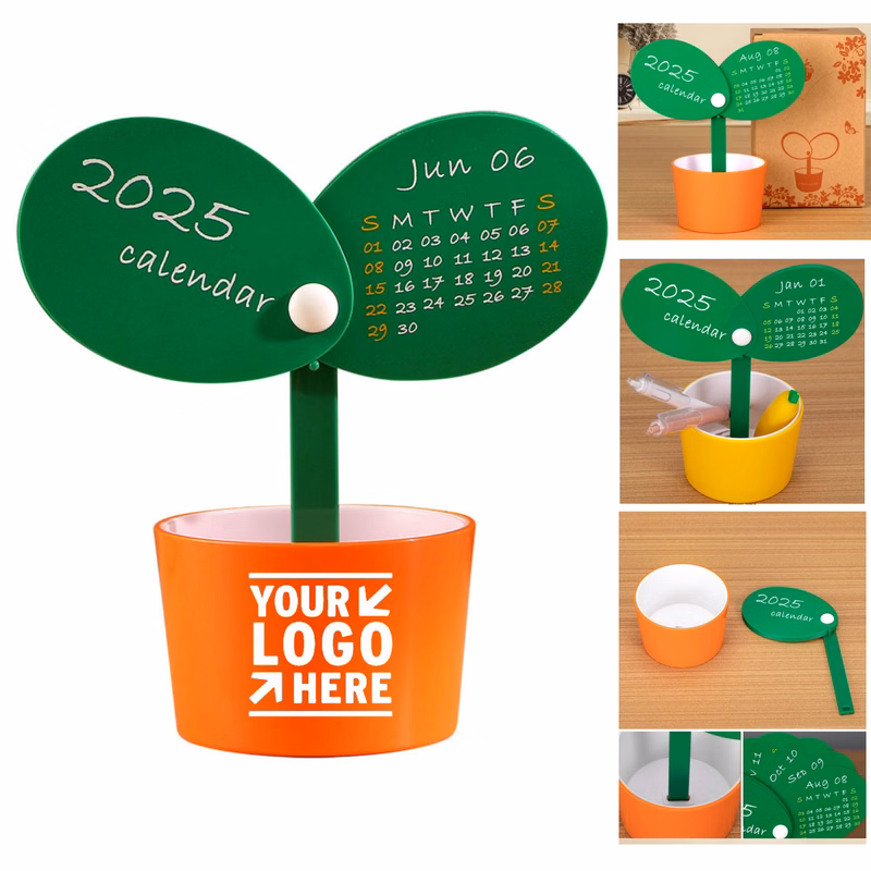 Desktop Floral Pen Holder Calendar