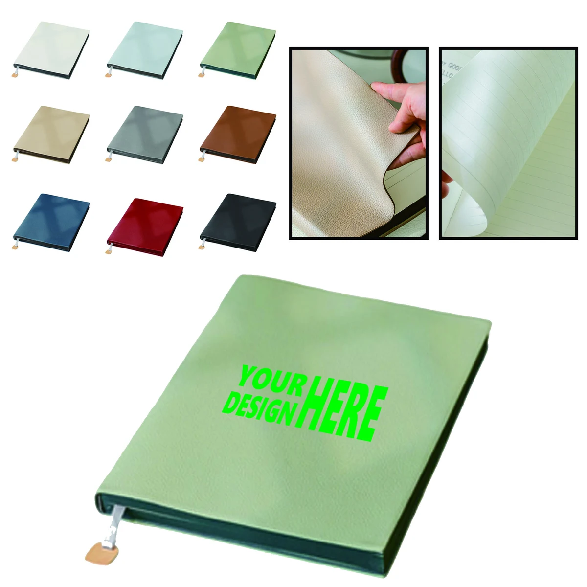 MOQ 50 B5 PU Cover Lychee Print Leather Notebook 1