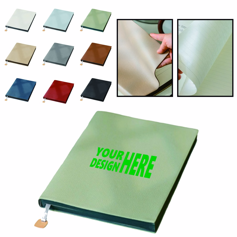 MOQ 50 B5 PU Cover Lychee Print Leather Notebook