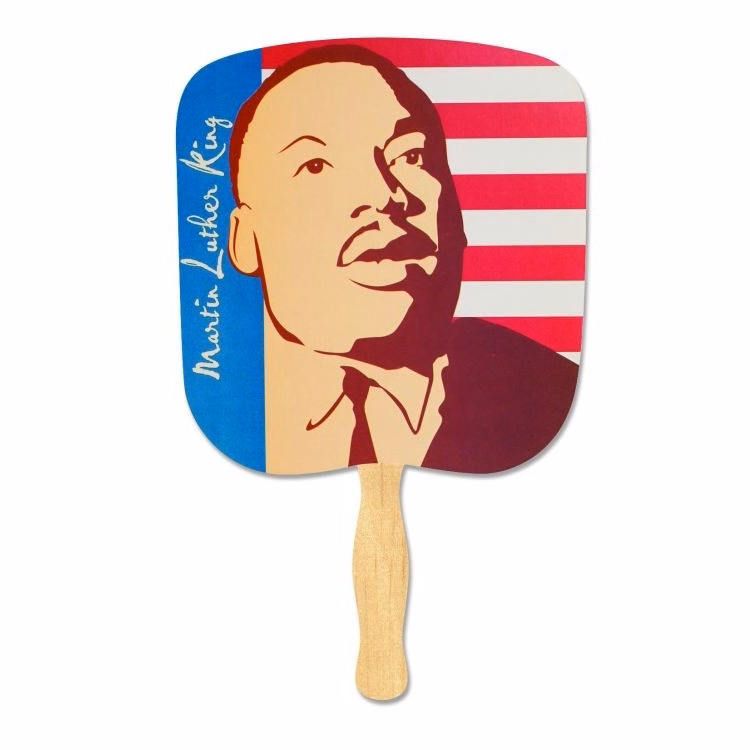 Martin Luther King w/Flag Stock Religious & Inspirational Fan