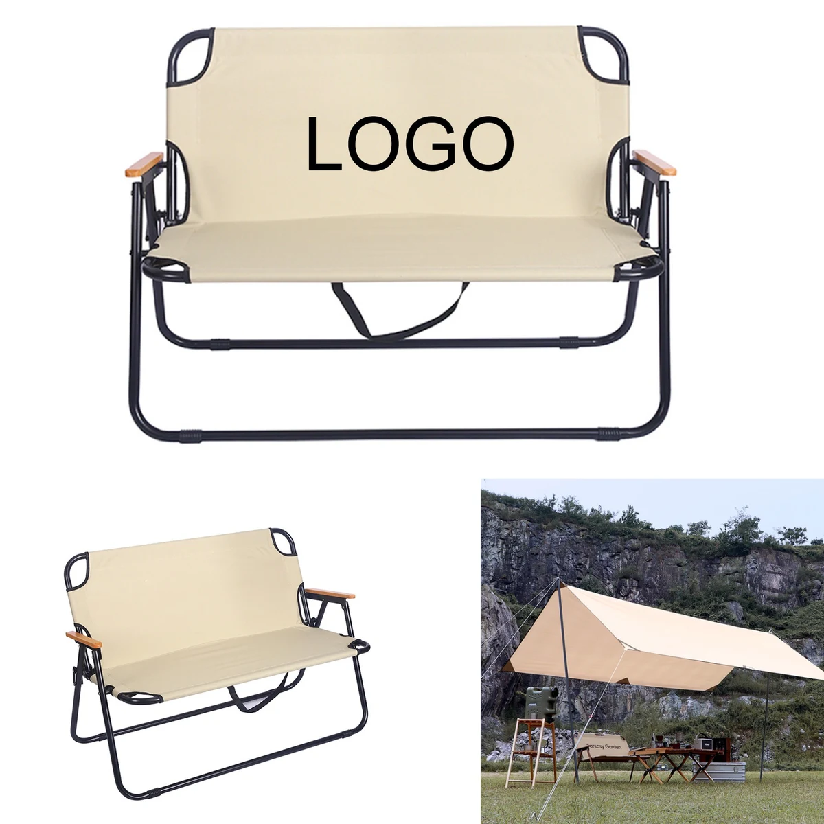 Outdoor Folding Camping Double Chair 1