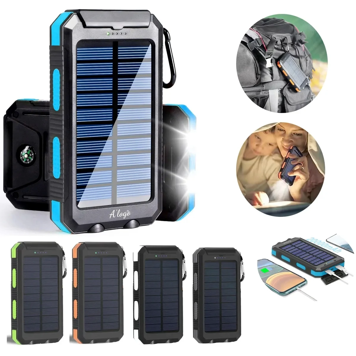 Portable 10000ml Solar Power Bank 1