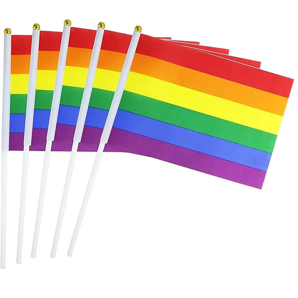 Hand Held Rainbow Flag 1