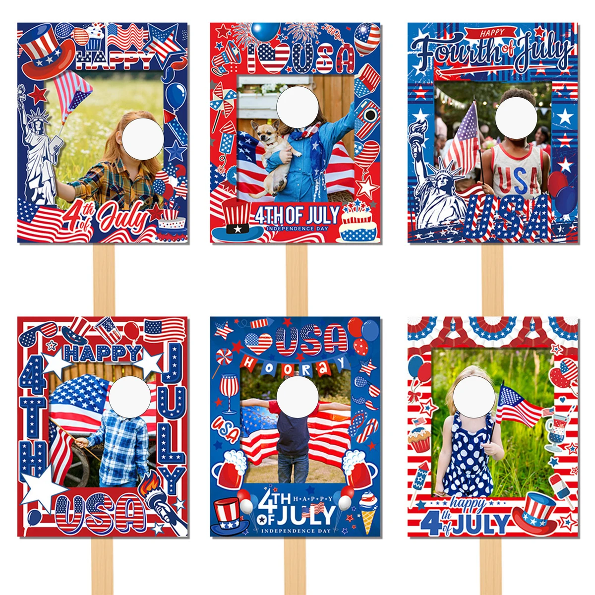 USA Patriotic Photo Booth Frame Prop DIY Decoration 1