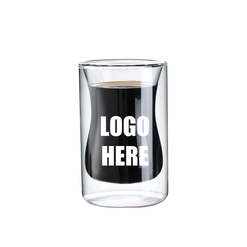 Custom 10 oz Double Wall Glass Coffee Mugs 1