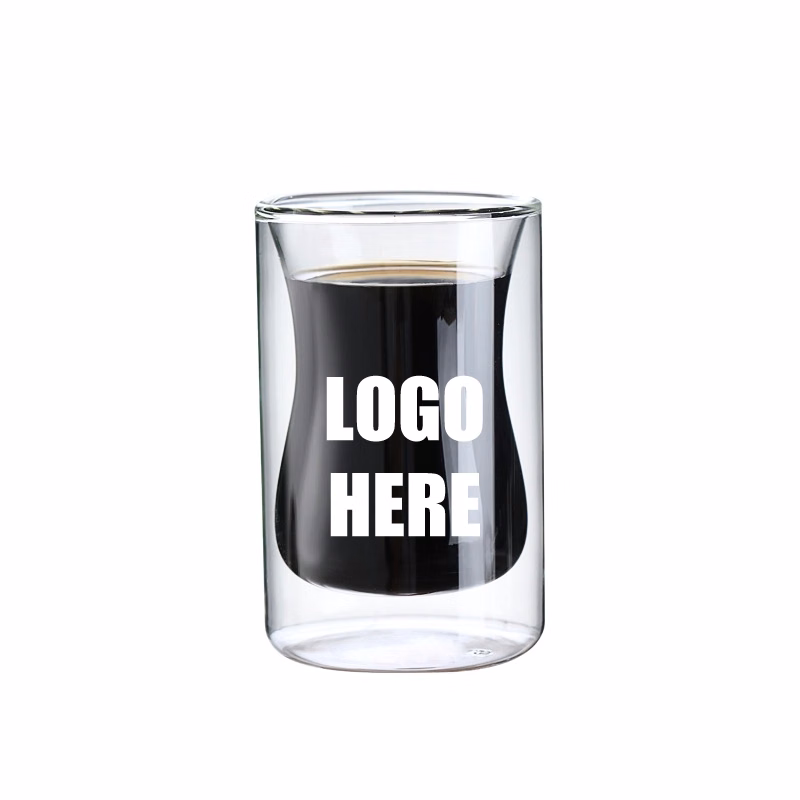 Custom 10 oz Double Wall Glass Coffee Mugs