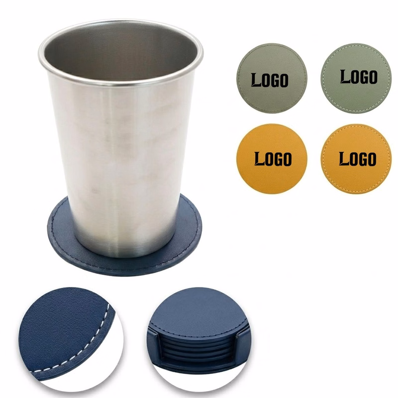 Leather Drink Absorbent Round Coaster