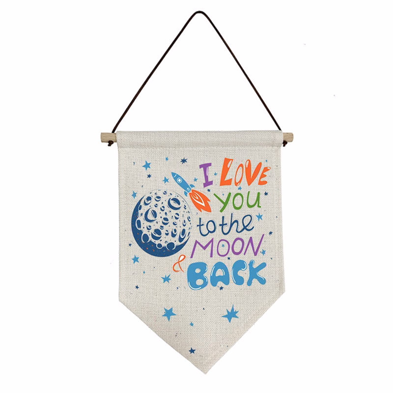Custom Design Linen Sublimation Triangular Flag